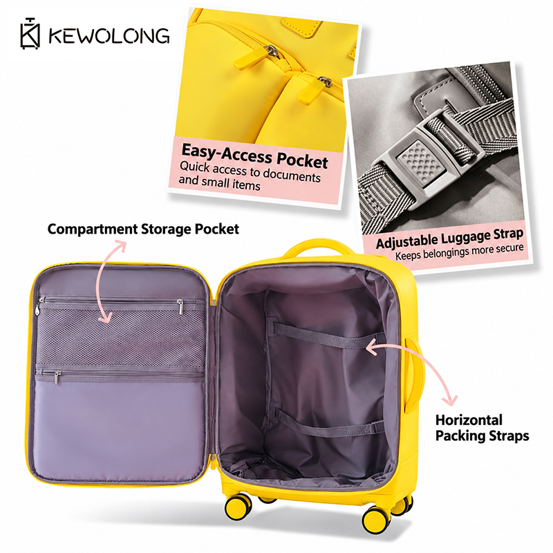 Koper Kain Oxford Ultra Ringan - Spinner Wheel Rolling Suitcase 20 Inch ulasan dan harga