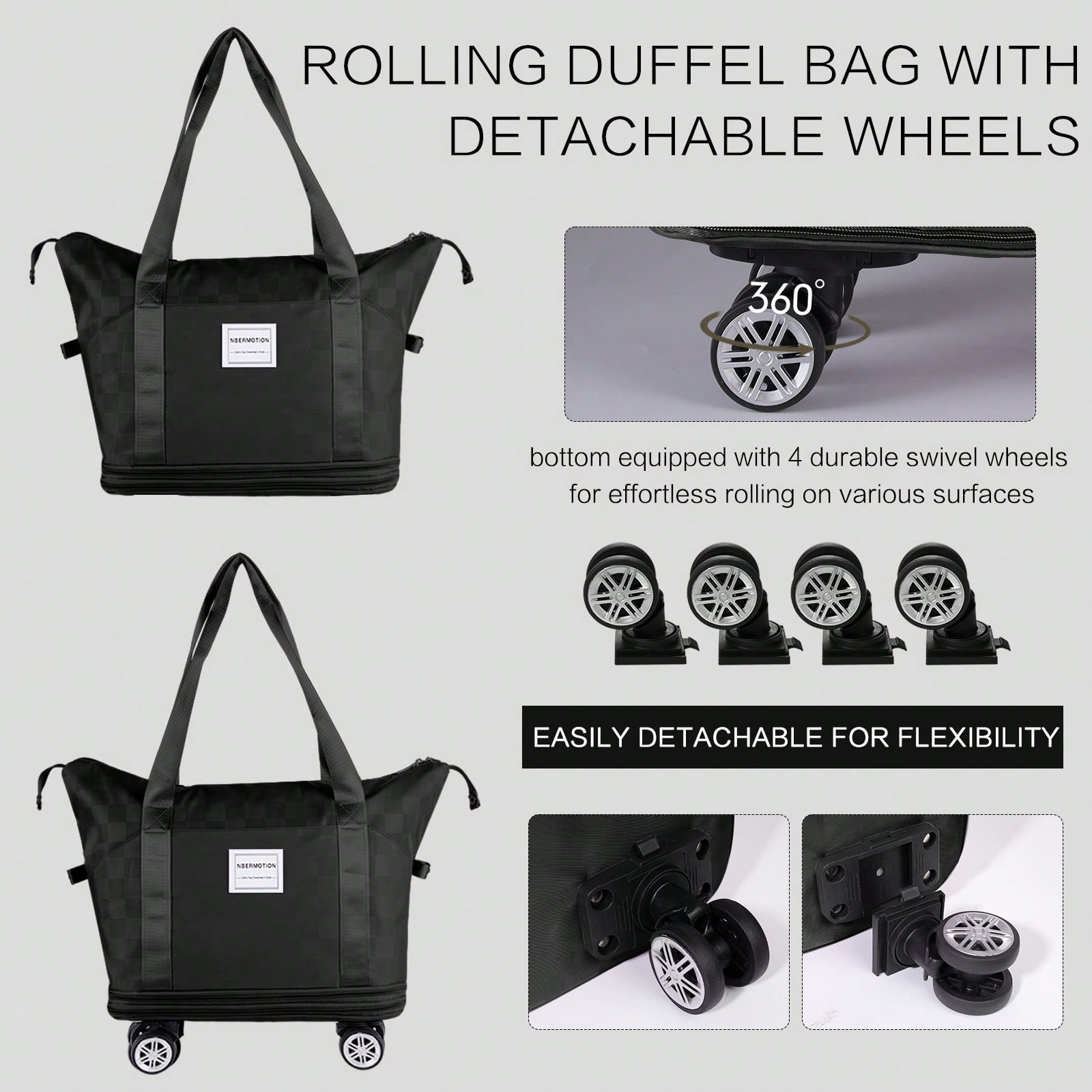 Tas Duffle yang Dapat Diperlua - Foldable Rolling Luggage Bag ulasan dan harga