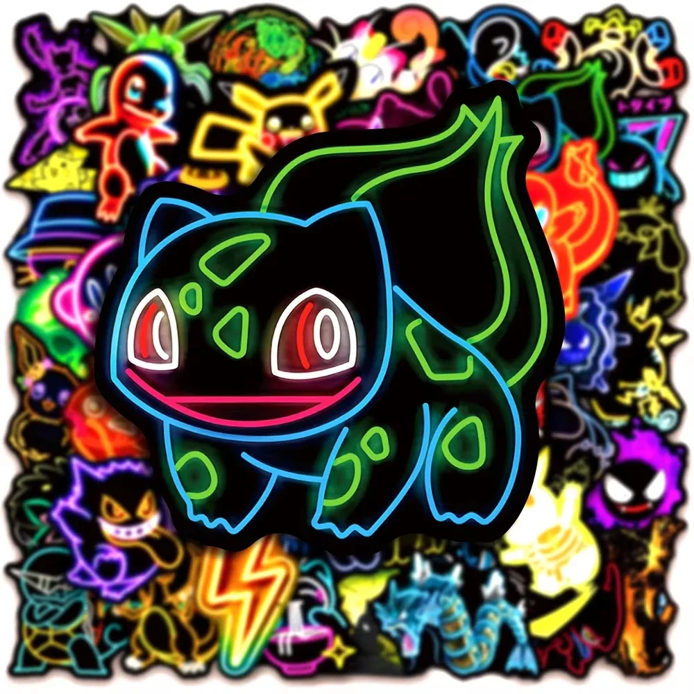 100 buah stiker Pokémon neon,  - Luggage ulasan dan harga